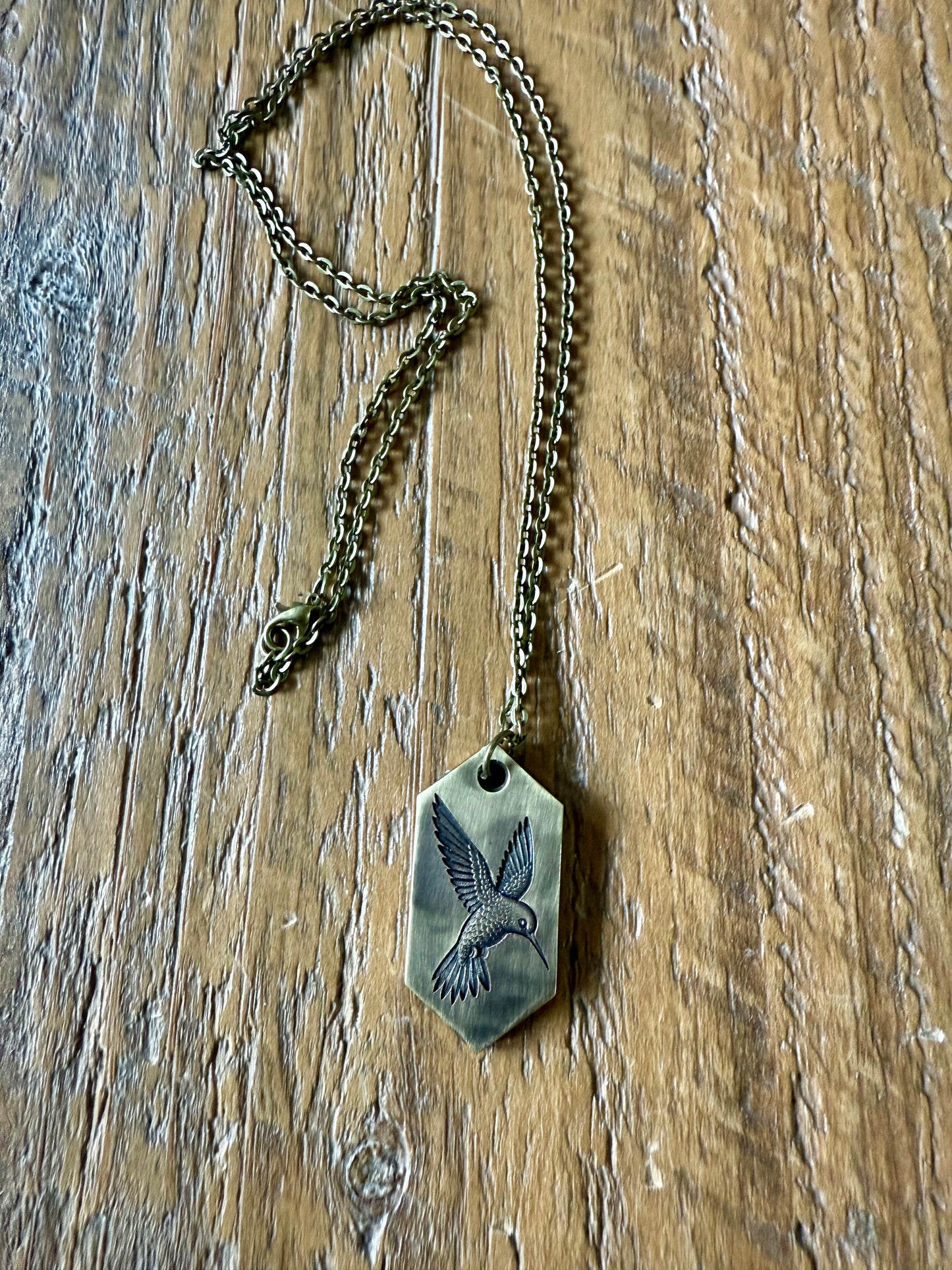 Hexagon Hummingbird Pendant